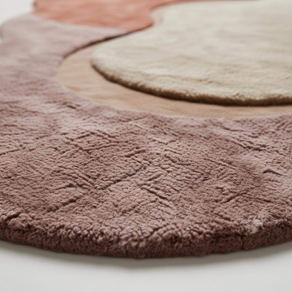 Irregular Shaped Rug • Organic Shape Abstract Extra large Rug • Wavy Modern Area Rug • Mid Century Modern Decor • Terracotta Living Room Rug __etsy:7544676713
