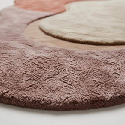 Irregular Shaped Rug • Organic Shape Abstract Extra large Rug • Wavy Modern Area Rug • Mid Century Modern Decor • Terracotta Living Room Rug __etsy:7544676713