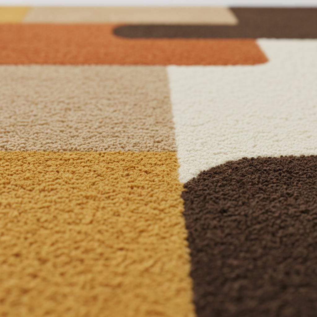 Mid Century Modern Geometric Rug: Tufted Retro Area Carpet Teppich