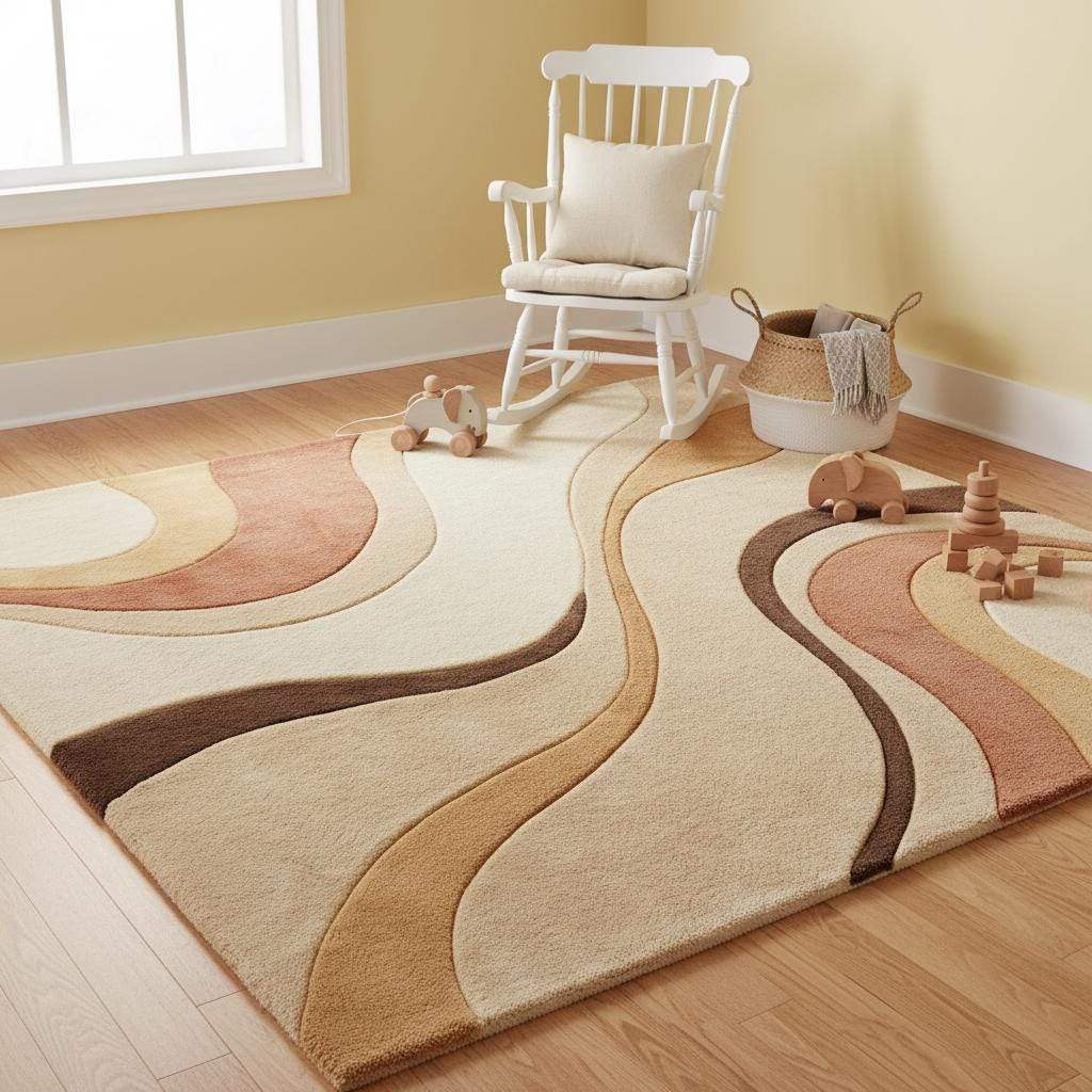 Handmade tufted area rug highlighting artisan craftsmanship, plush surface, and natural variation typical of hand crafted home decor pieces.