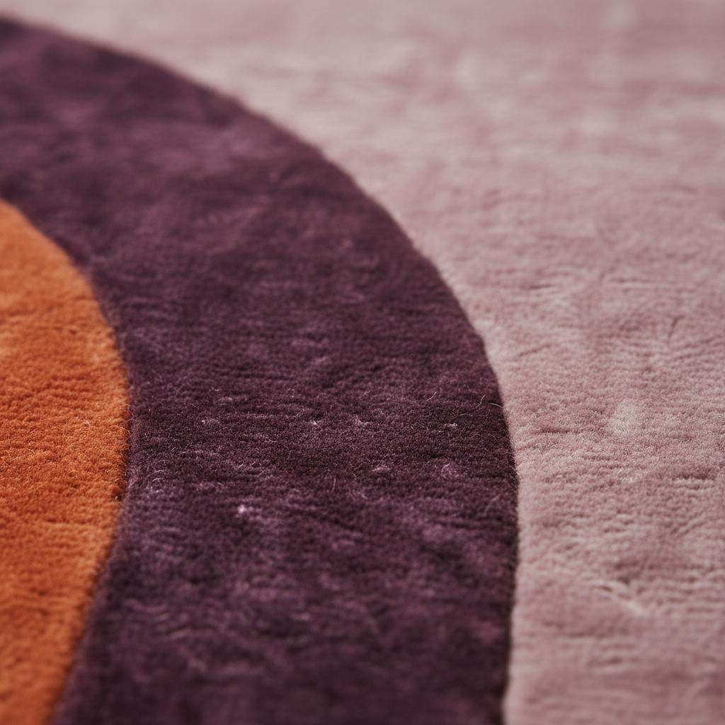 Mid Century Modern Abstract Rug, Retro Geometric Wool Area Rug, High Pile Sculpted Handmade Living Room Statement Carpet