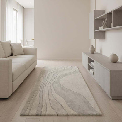 Tufted runner rug with even pile height, smooth finishing, and refined minimalist craftsmanship.