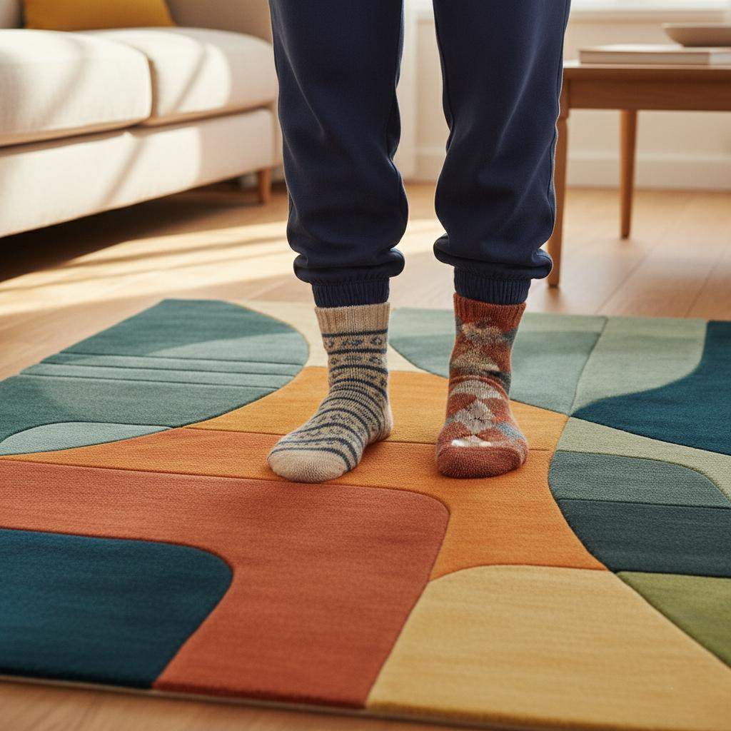 Modern Abstract Geometric Area Rug – Bold Colorful Statement Carpet for Living Room