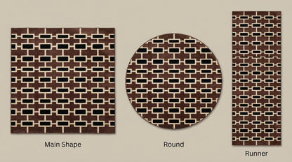 Modern Geometric Tufted Rug, Brown Black Mid-Century Carpet for Living Room Wool Area Rug __etsy:7837861623