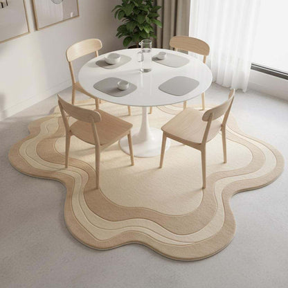 Abstract sculpted rug with irregular edges, neutral modern rug perfect for Scandinavian and Japandi interiors __etsy:7514436748