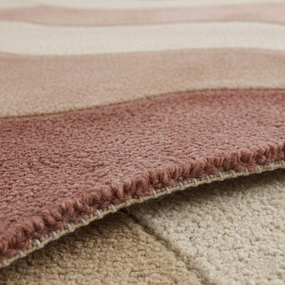 Modern Wave Pattern Pastel Area Rug Wavy Stripes Living Room Carpet