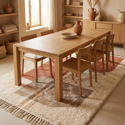 Moroccan Style Geometric Rug – Ivory Terracotta Abstract Boho Rug, Neutral Desert Modern Decor