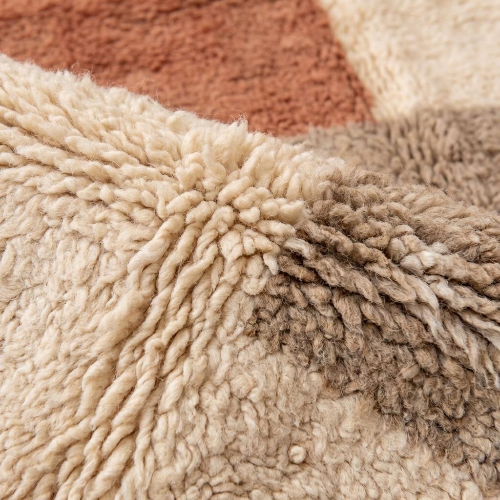 Moroccan Style Geometric Rug – Ivory Terracotta Abstract Boho Rug, Neutral Desert Modern Decor