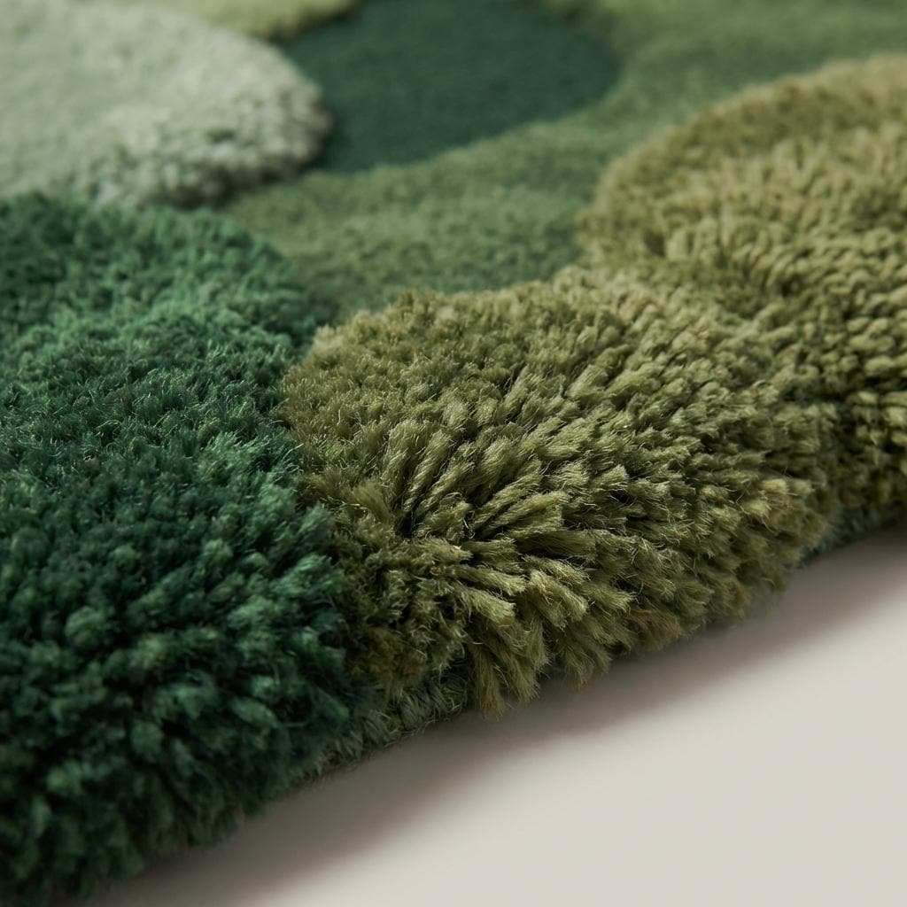 Moss Rug Hand Tufted Green Abstract Area Rug