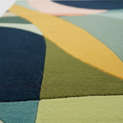 Multicolor Abstract Geometric Area Rug Rectangular Modern Retro Style 9x12 Rug Teppich
