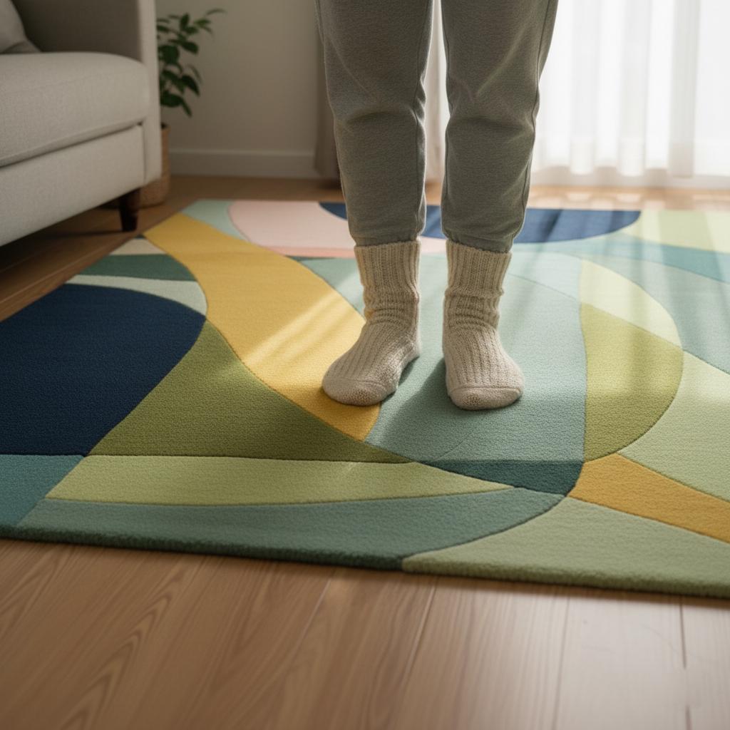 Multicolor Abstract Geometric Area Rug Rectangular Modern Retro Style 9x12 Rug Teppich