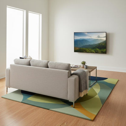 Multicolor Abstract Geometric Area Rug Rectangular Modern Retro Style 9x12 Rug Teppich