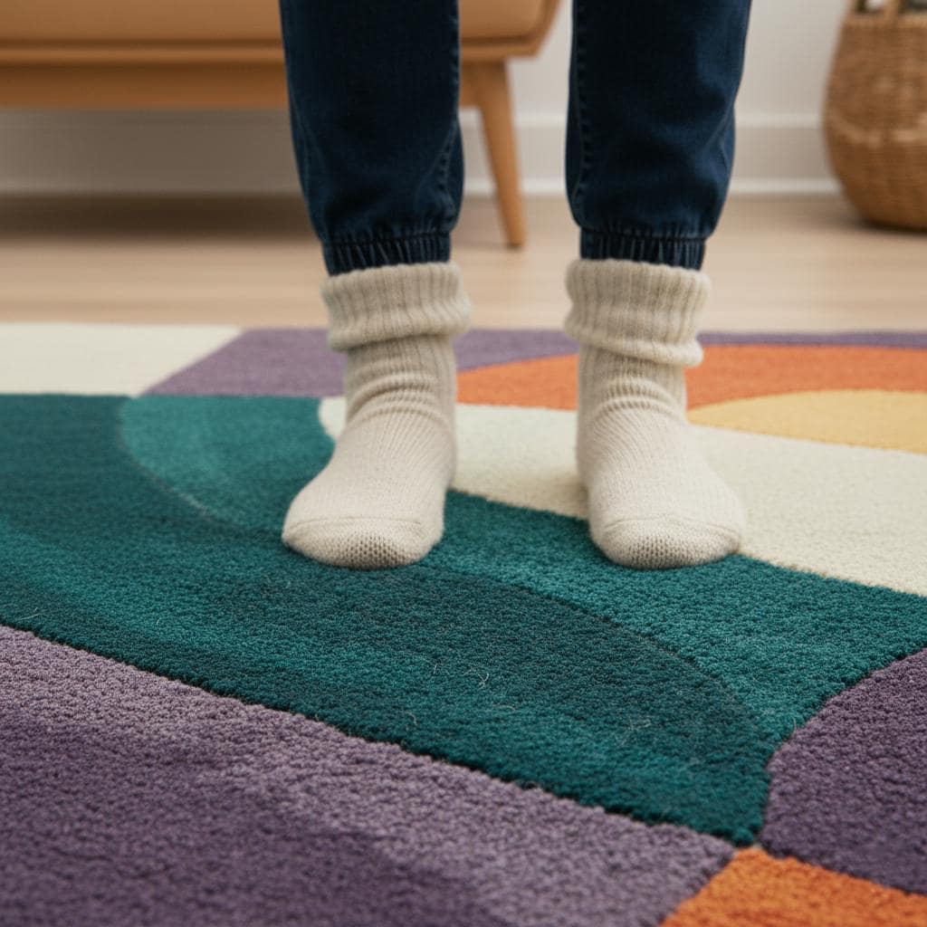 Multicolor Abstract Geometric Area Rug Rectangular Modern Retro Style Teppich