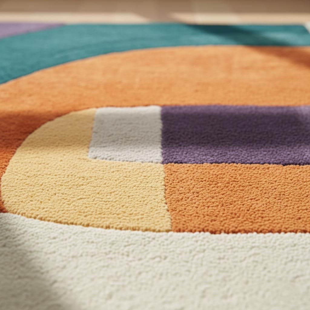 Multicolor Abstract Geometric Area Rug Rectangular Modern Retro Style Teppich