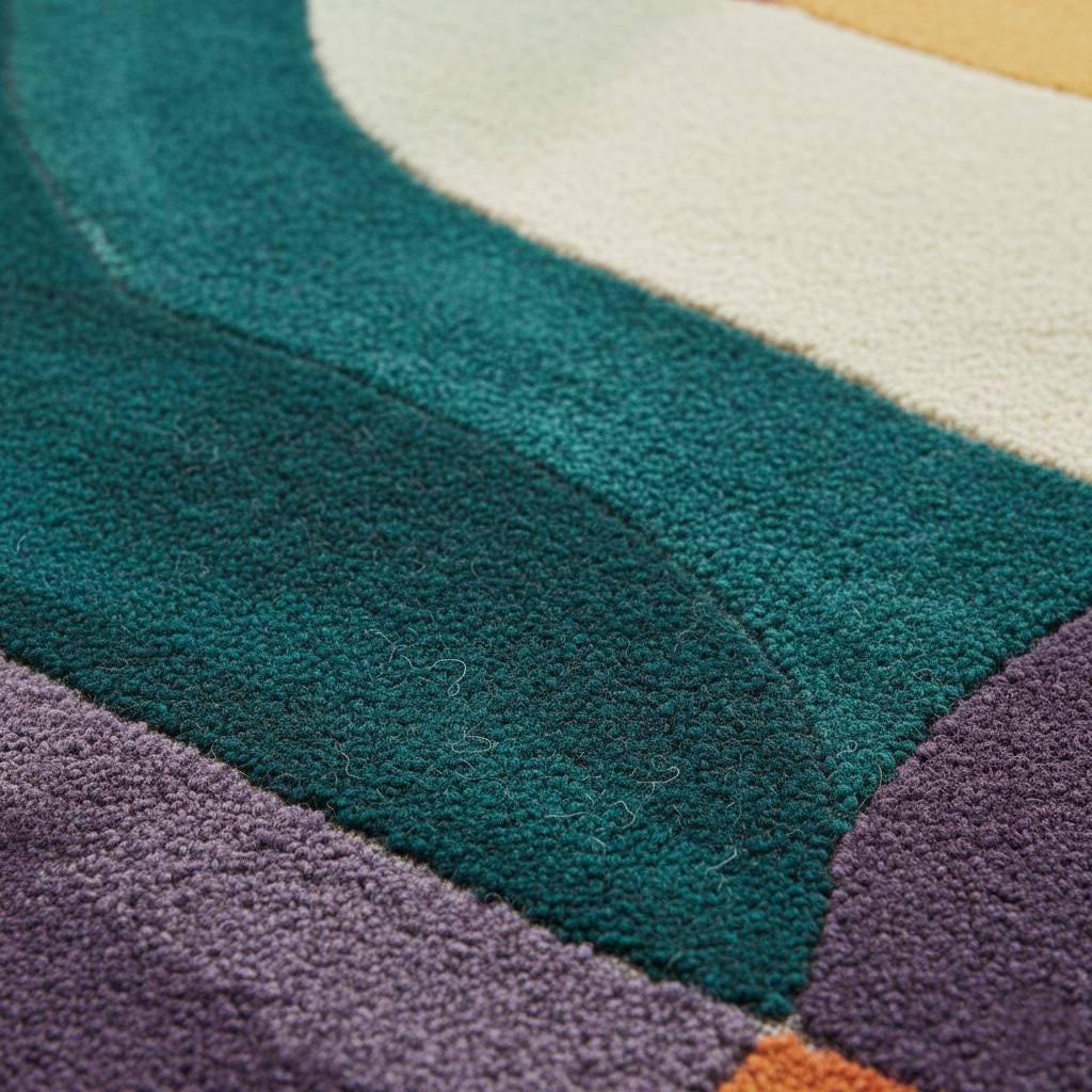 Multicolor Abstract Geometric Area Rug Rectangular Modern Retro Style Teppich