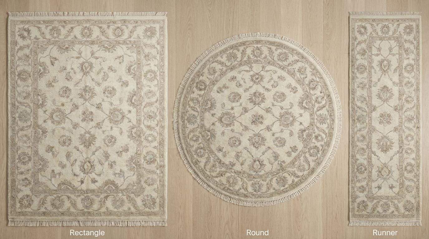 Neutral Oushak Area Rug Hand Knotted Wool Floral Living Room Rug