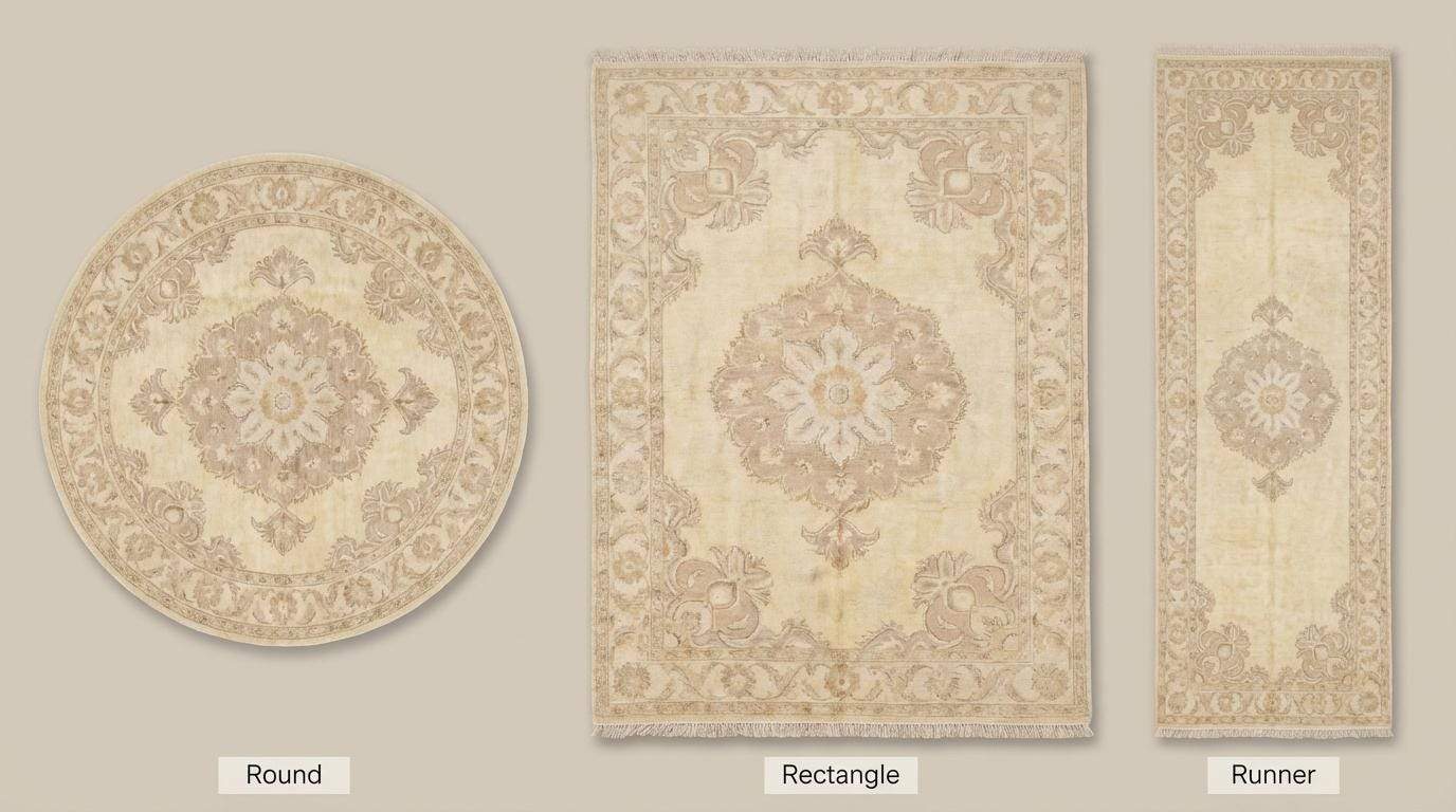 Neutral Oushak Hand Knotted Wool Rug for Living Room & Bedroom Decor
