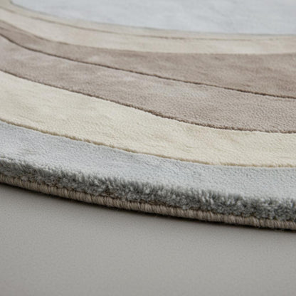 Organic Wavy Area Rug, Irregular Shaped Rug, Neutral Modern Abstract Carpet, Beige Cream Minimalist Living Room Rug, Scandinavian Decor