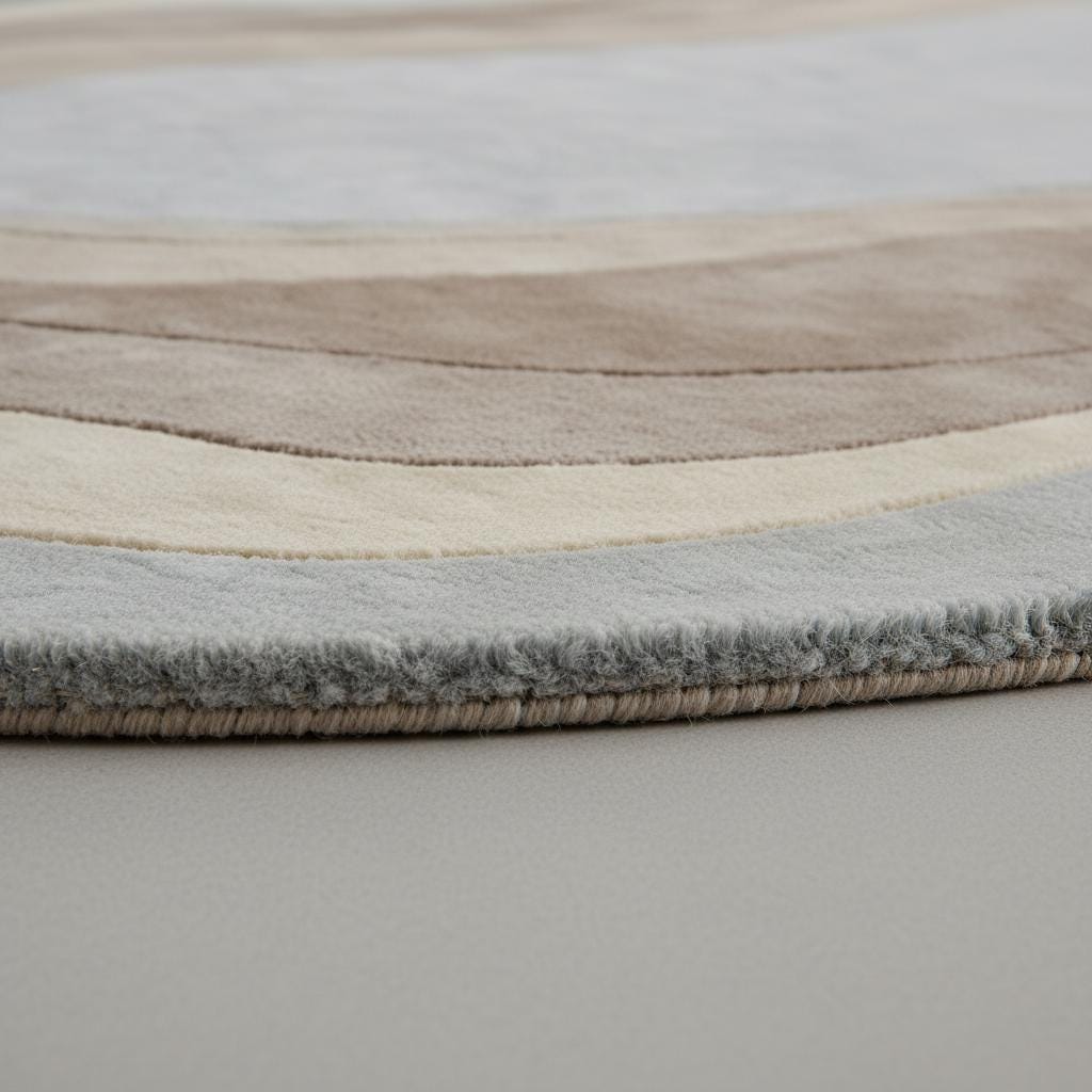 Organic Wavy Area Rug, Irregular Shaped Rug, Neutral Modern Abstract Carpet, Beige Cream Minimalist Living Room Rug, Scandinavian Decor