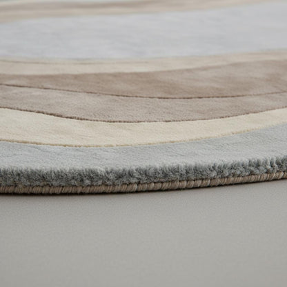 Organic Wavy Area Rug, Irregular Shaped Rug, Neutral Modern Abstract Carpet, Beige Cream Minimalist Living Room Rug, Scandinavian Decor