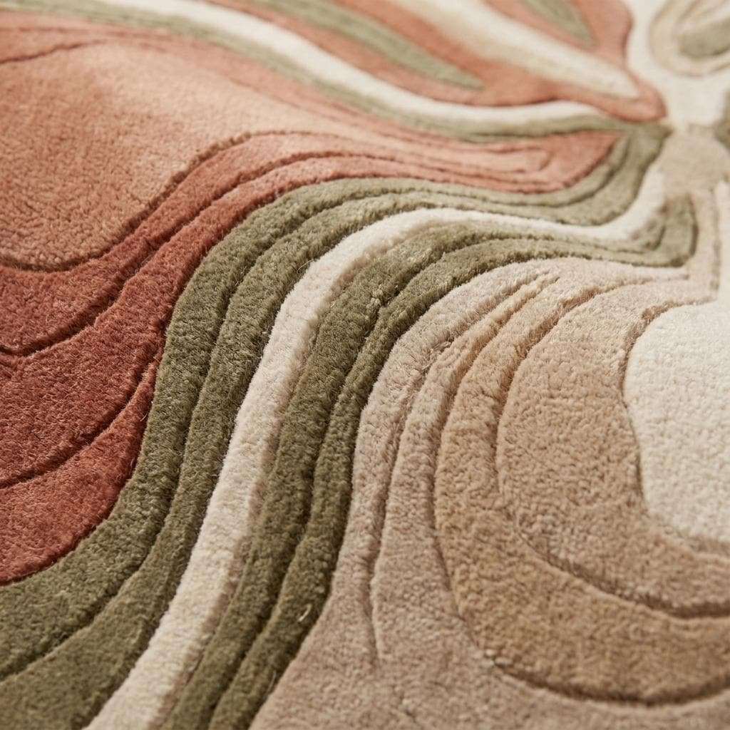 Organic Shape Abstract Rug Carpet, Hand Tufted Wool Area Rug, Modern Artistic Home Decor __etsy:7978196878
