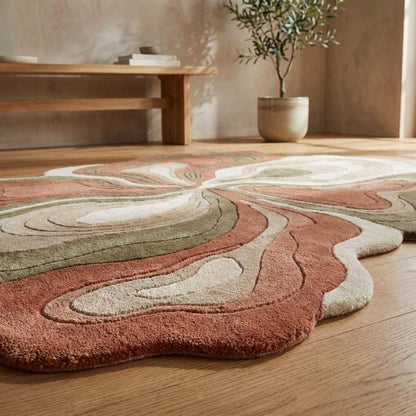 Organic Shape Abstract Rug Carpet, Hand Tufted Wool Area Rug, Modern Artistic Home Decor __etsy:8026149899