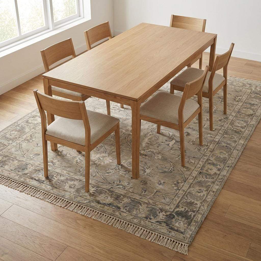Oushak Floral Hand Knotted Wool Rug Neutral Vintage Area