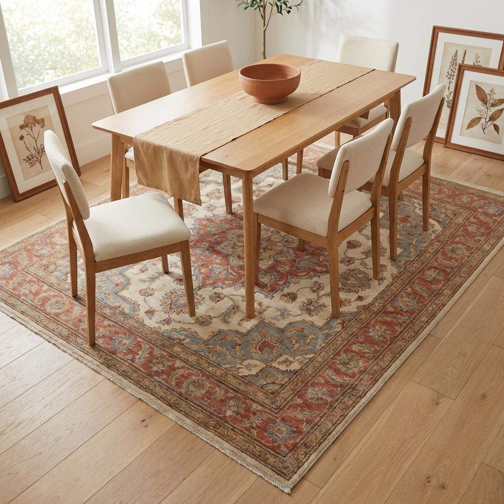 Artisan hand knotted wool rug showcasing traditional weaving technique and heirloom-quality construction.