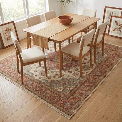 Artisan hand knotted wool rug showcasing traditional weaving technique and heirloom-quality construction.