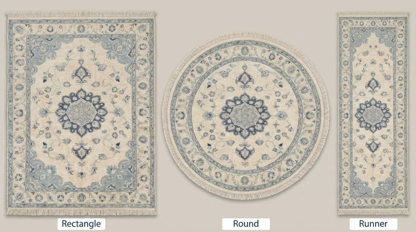 Oushak Hand Knotted Rug Blue Ivory Floral Medallion Carpet Soft Neutral Living Room Area Rug Vintage Style __etsy:7872266041