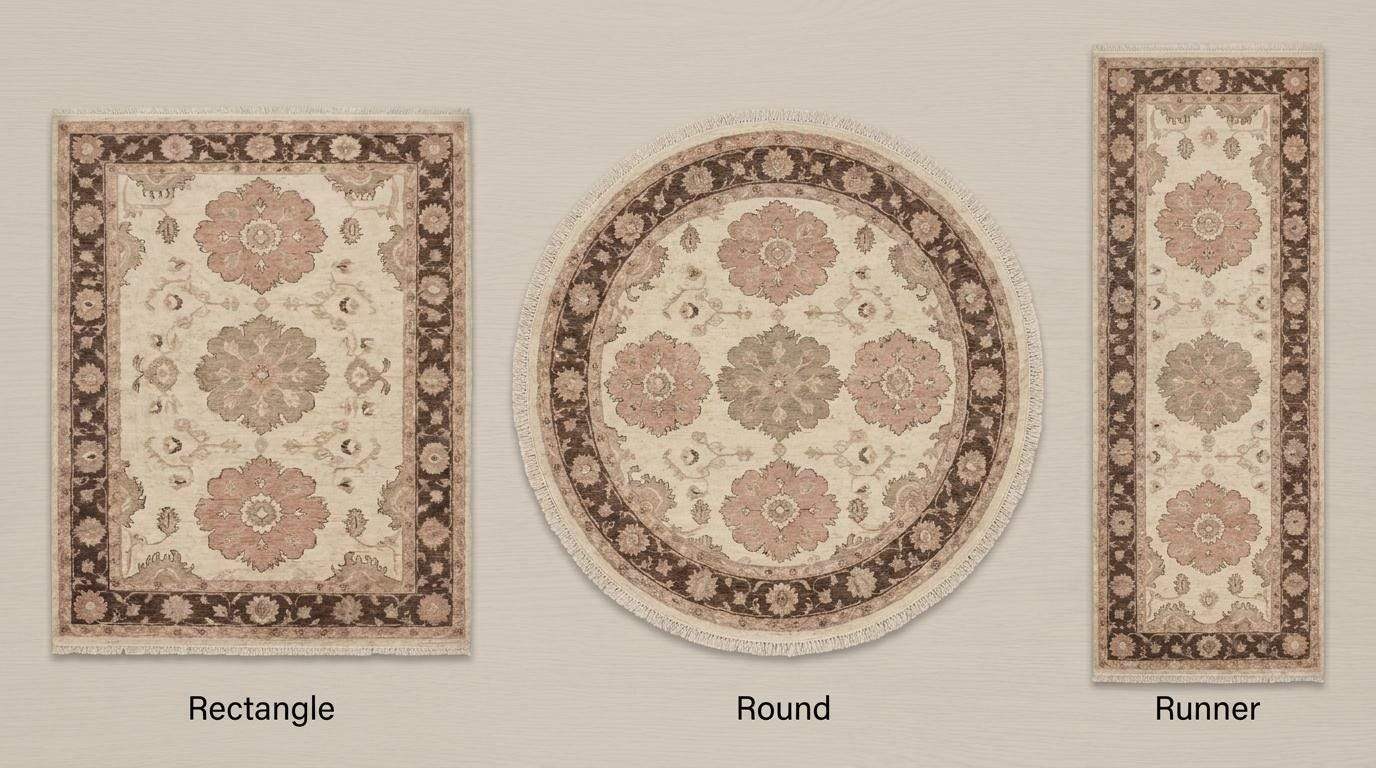 Handmade rug available in rectangle, runner, round, and hallway runner sizes for living room and bedroom interiors __etsy:8062259344