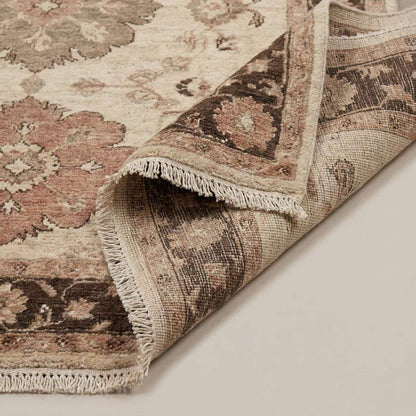 Oushak Hand Knotted Rug, Pink Floral Carpet for Living Room Decor, Handmade Wool Area Rug __etsy:8062259400