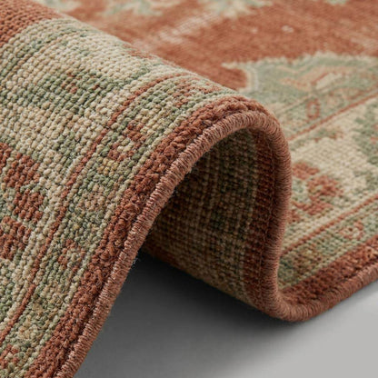 Oushak Hand Knotted Wool Rug, Floral Medallion Area Carpet