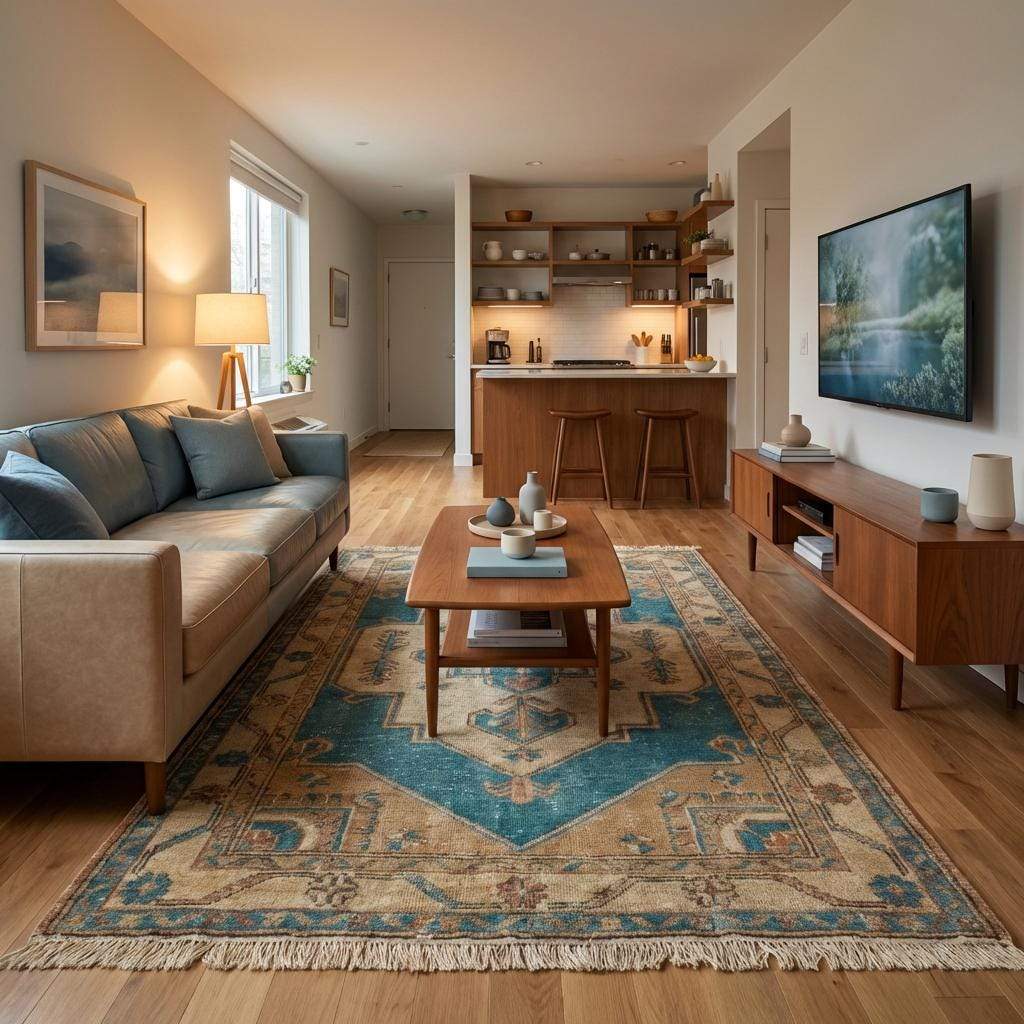 Oushak Medallion Hand Knotted Wool Rug for Living Room __etsy:7674732004