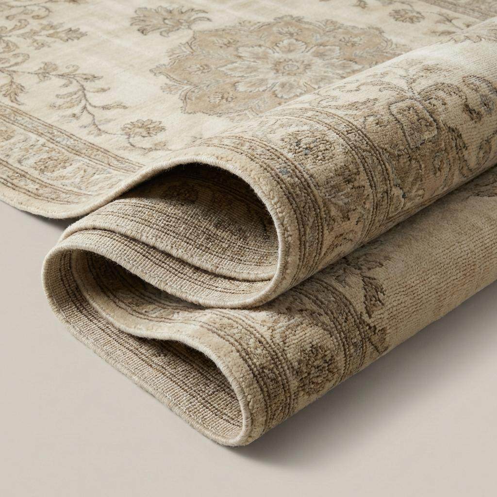 Oushak Style Hand Knotted Wool Area Rug Soft Blue Floral __etsy:7708834377