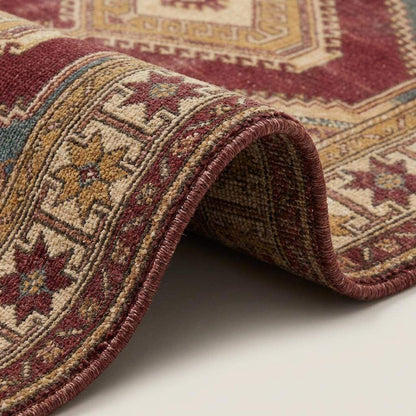 Oushak Style Hand Knotted Wool Area Rug with Geometric Medallions
