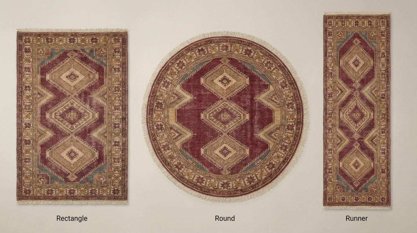 Oushak Style Hand Knotted Wool Area Rug with Geometric Medallions