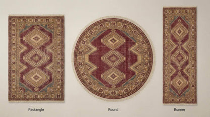 Oushak Style Hand Knotted Wool Area Rug with Geometric Medallions