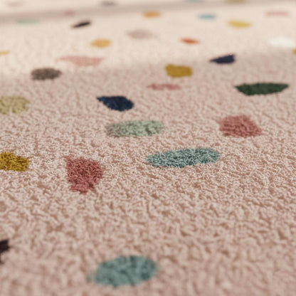 Pastel Confetti Shag Area Rug – Soft Blush Base with Multi-Color Dots for Dining, Living Room & Kids Space Teppich
