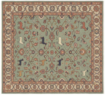 Persian Folk Art Wool Area Rug Traditional Floral