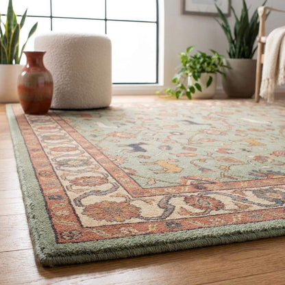 Persian Folk Art Wool Area Rug Traditional Floral