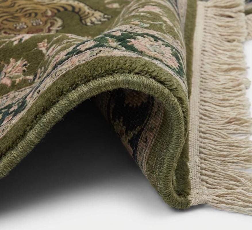 Persian Tiger Floral Hand Knotted Wool Area Rug