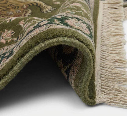 Persian Tiger Floral Hand Knotted Wool Area Rug
