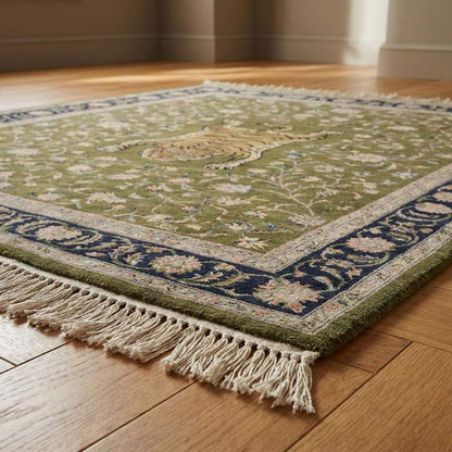 Persian Tiger Floral Hand Knotted Wool Area Rug