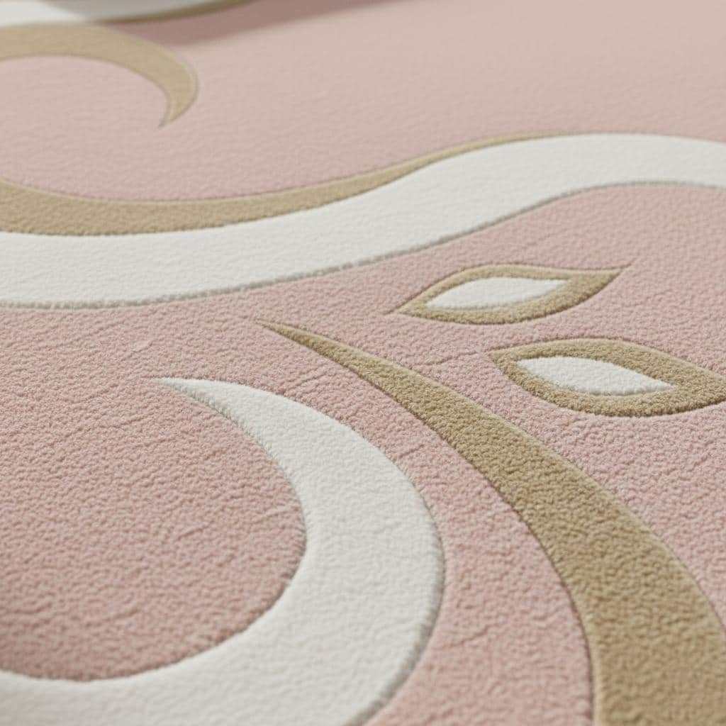 Pink Abstract Area Rug, Modern Organic Shape Rug, Soft Pastel Handmade Carpet, Minimalist Outdoor Indoor Rug