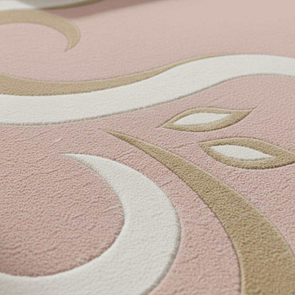 Pink Abstract Area Rug, Modern Organic Shape Rug, Soft Pastel Handmade Carpet, Minimalist Outdoor Indoor Rug