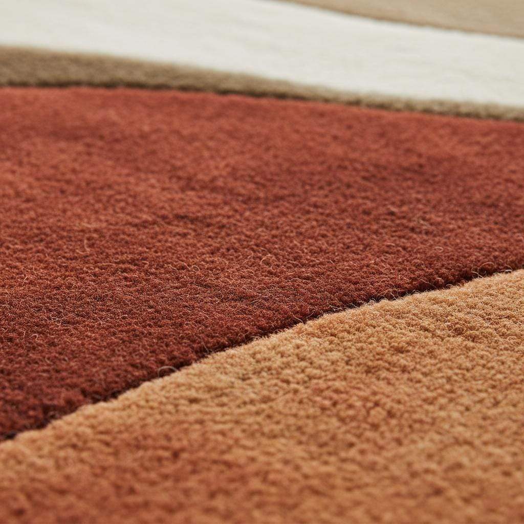 Retro 70s Geometric Wave Rug: Mid-Century Modern Accent Rug