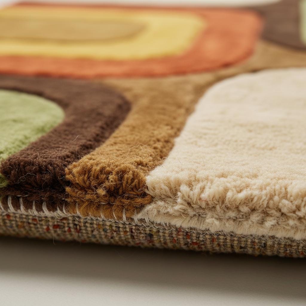 Retro Geometric Area Rug, Mid Century Modern Decor