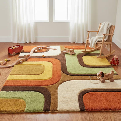 Hand tufted area rug highlighting artisan craftsmanship, plush pile height, and natural texture variations from handmade production.