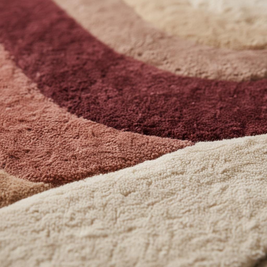 Round tufted rug hand-tufted wool sunset earth tone carpet textured circular area rug